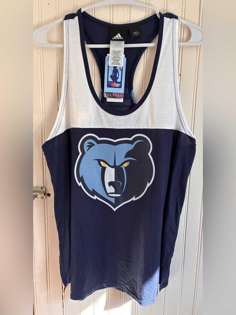 Adidas Navy, White and Light Blue Memphis Grizzlies Women’s Tank